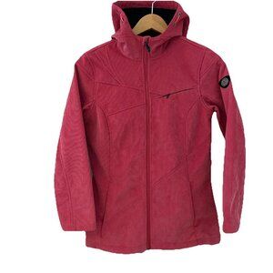 Killtec Women's Corduroy Jacket Size 6 Salmon Hooded Water Resistant Gorpcore